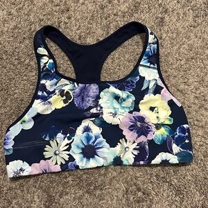 Old Navy Active Go Dry Navy and Floral Sports Bra- XXL